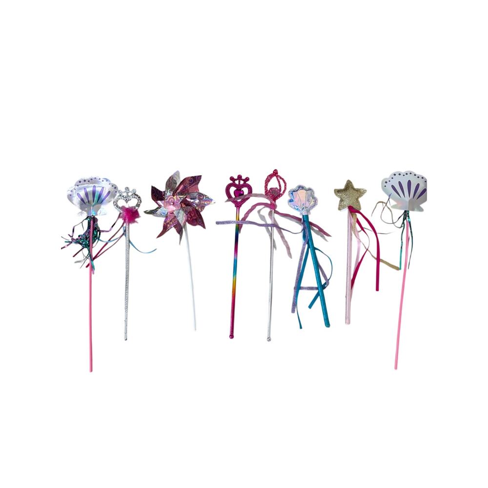 8 princess Wands pinwheels crown wands pretend play
